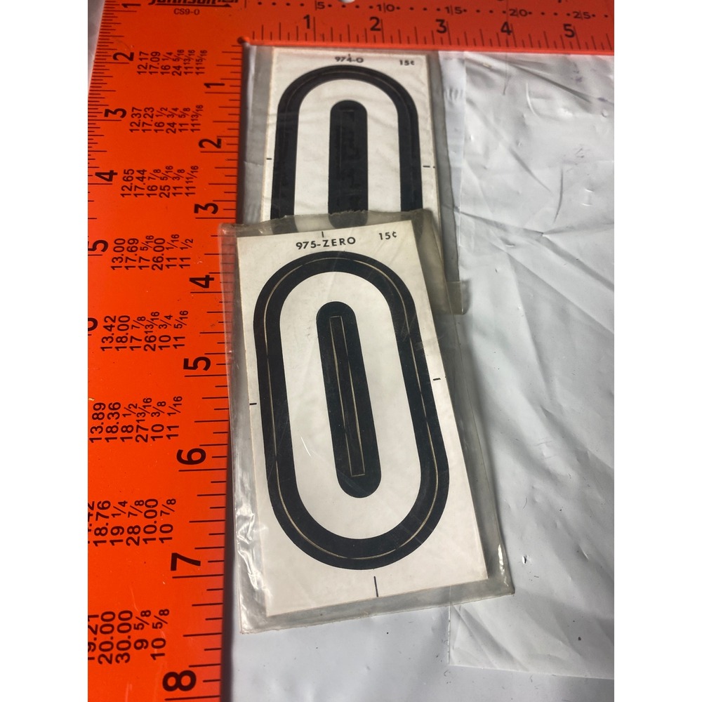 Vintage Meyercord Kwik-Space Number 0 Black Self-Stick NOS 974-0 975-ZERO Lot 2